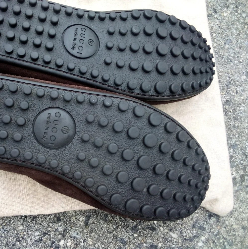 Gucci horsebit loafers brown suede drivers in very good condition - Picture 7 of 8